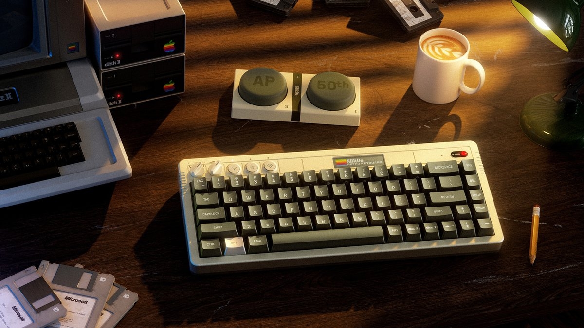 8BitDo представила механическую клавиатуру Retro 68 AP50 в стиле компьютера Apple II и стоимостью $500