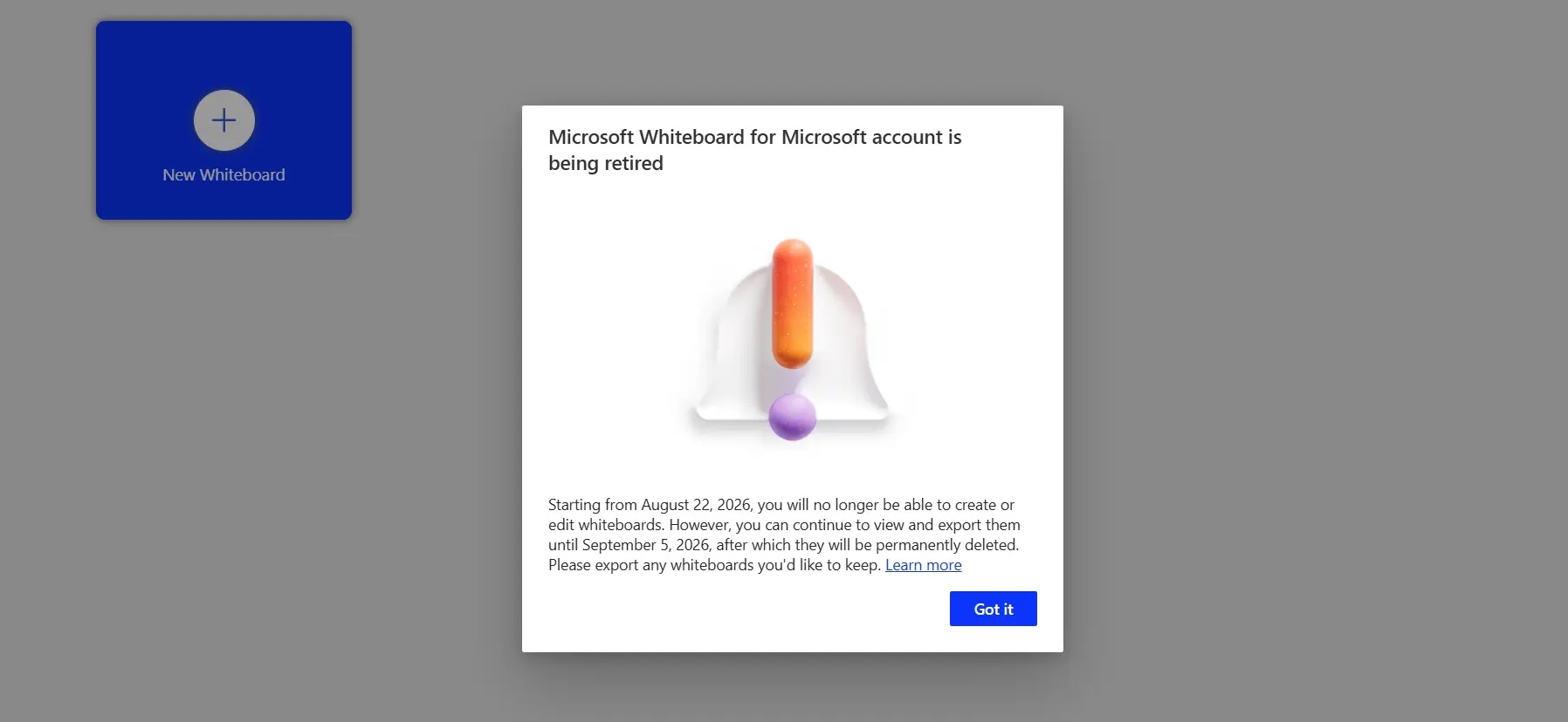 Microsoft прекратит поддержку Whiteboard для личных аккаунтов