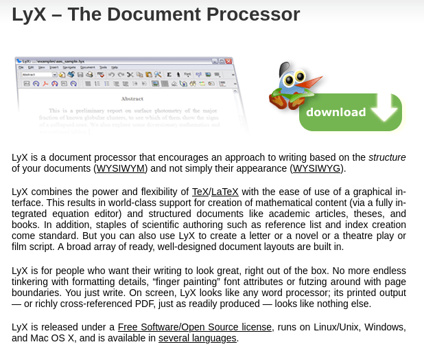 Вышел открытый редактор научных документов LyX 2.5.0