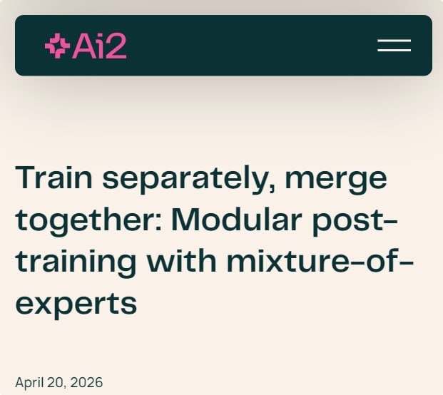 Ai2 предложил метод обновлять навыки LLM по одному без полного переобучения