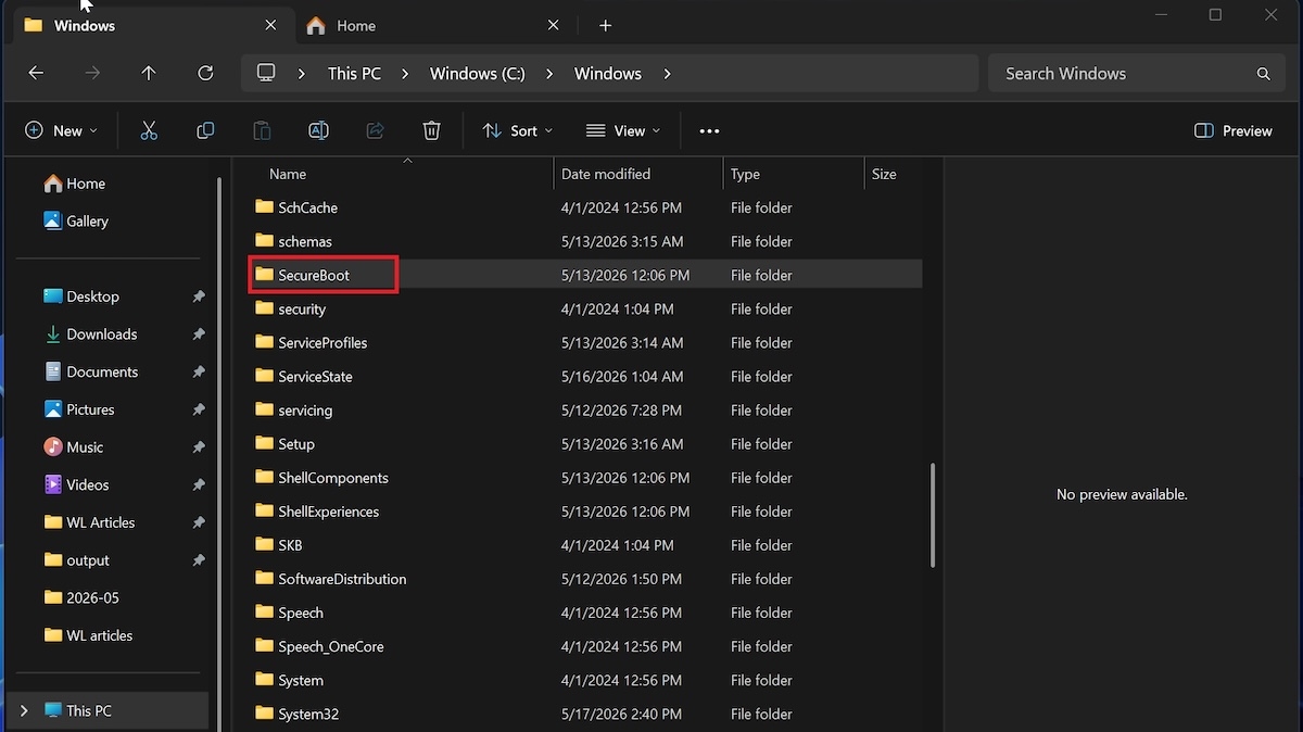 Апдейт Windows 11 KB5089549 создаёт новую папку SecureBoot, но Microsoft называет это нормальным