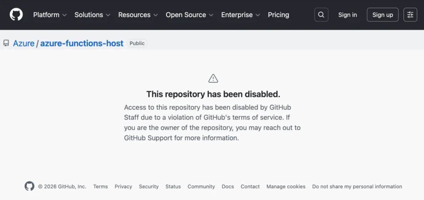 Microsoft заблокировала доступ к десяткам опенсорсных проектов на GitHub