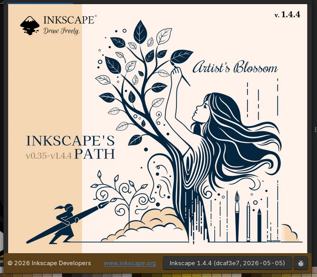 Версия обновления редактора векторной графики Inkscape 1.4.4