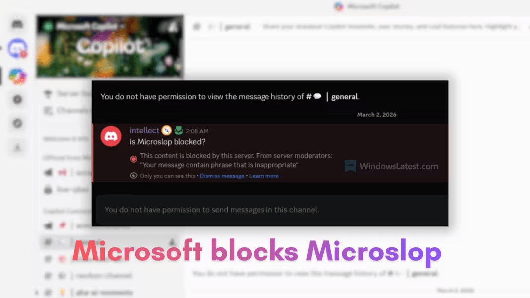 Microsoft забанила слово «Microslop» в своем Discord-сервере