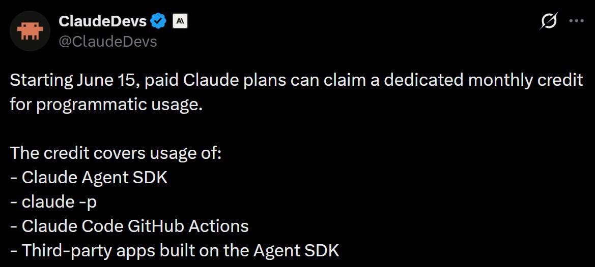 Anthropic добавила программный интерфейс-кредит подписчиĸам Claude: $20–200 в месяц на программное использование