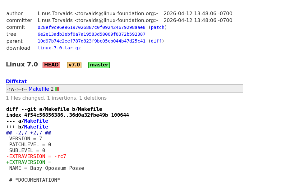 Выпуск Linux 7.0