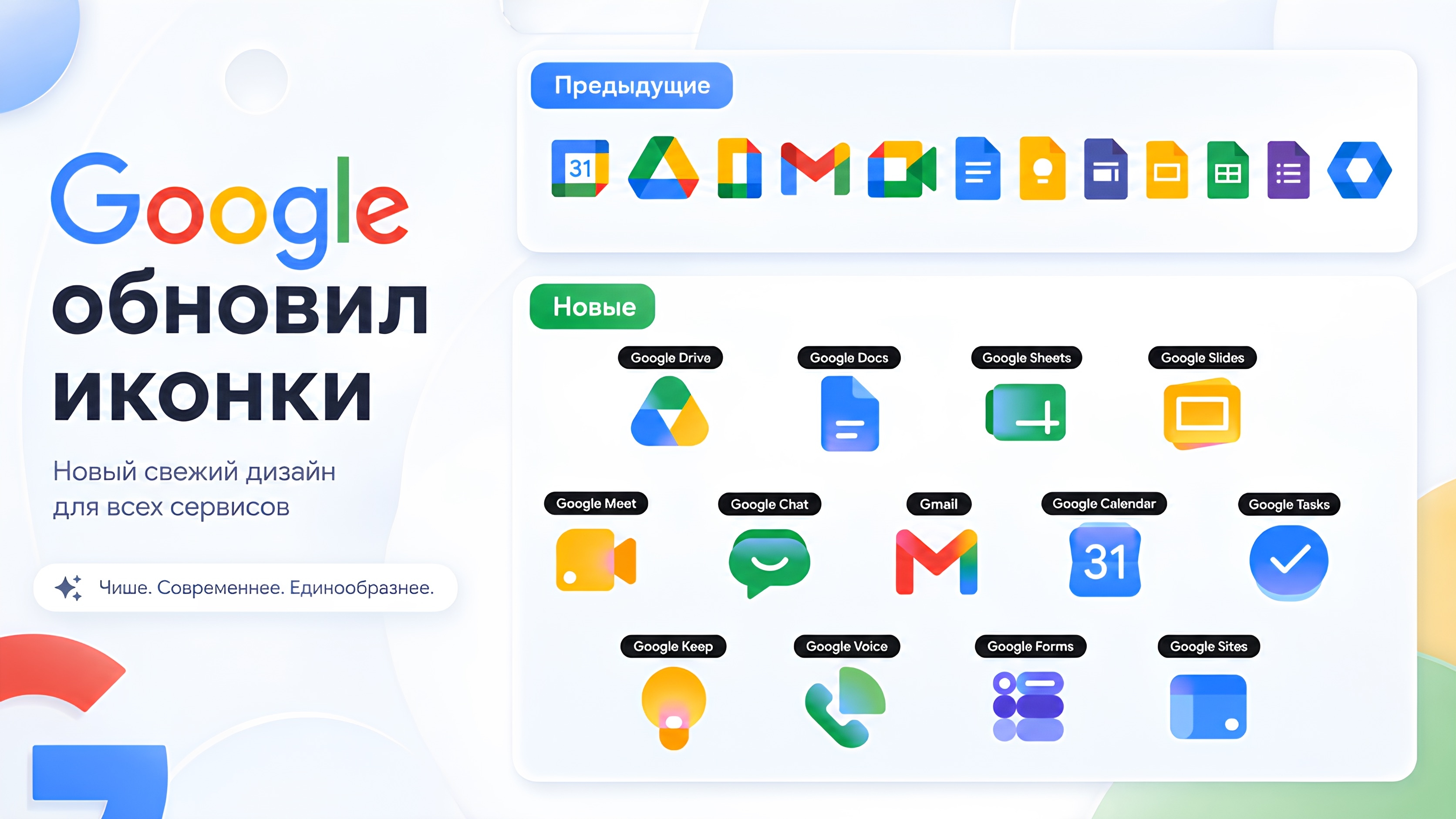 Google модернизировал иконки Workspace и не предупредил