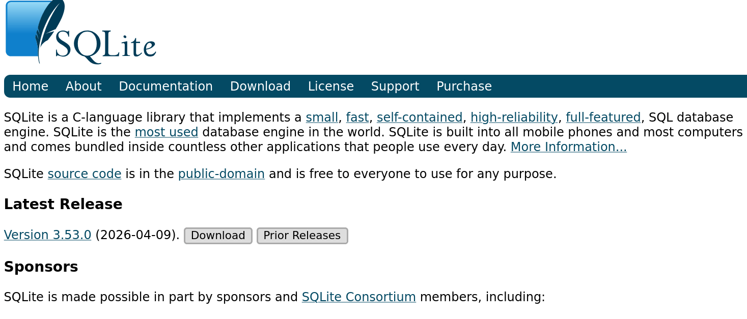 Вышла СУБД SQLite 3.53