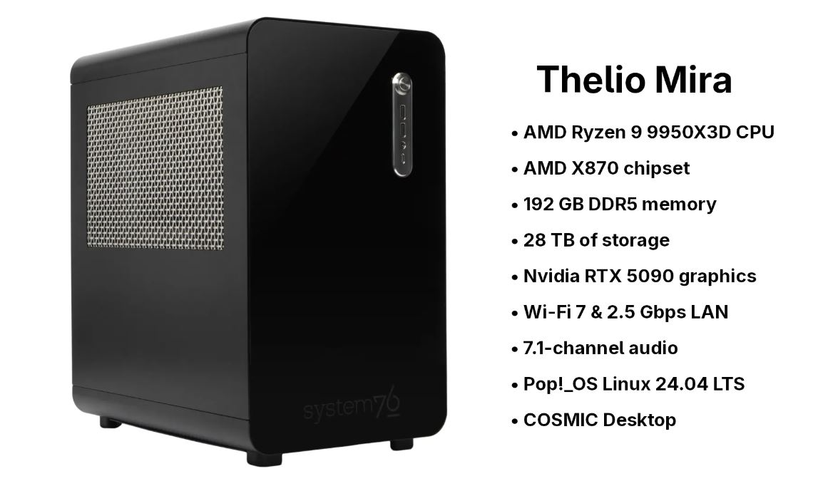 System76 выпустила высокопроизводительный Linux-ПК Thelio Mira