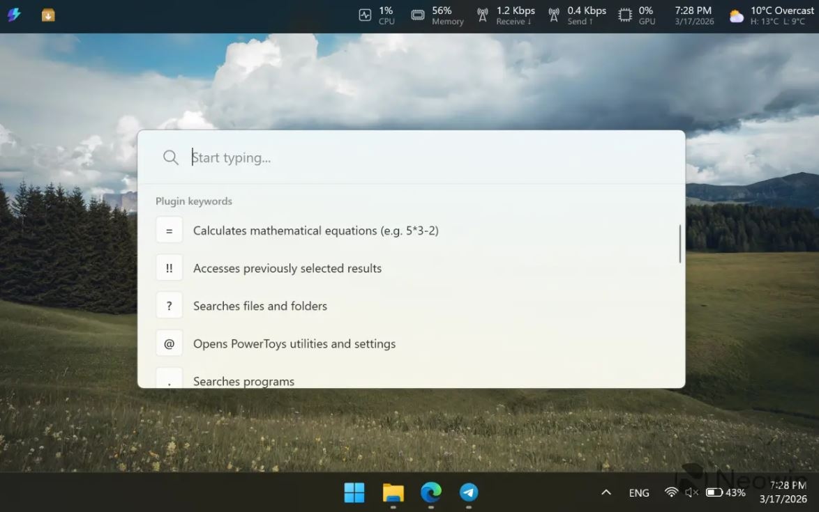 Вышла релиз PowerToys 0.98 с панелью задач и новым менеджером клавиатуры