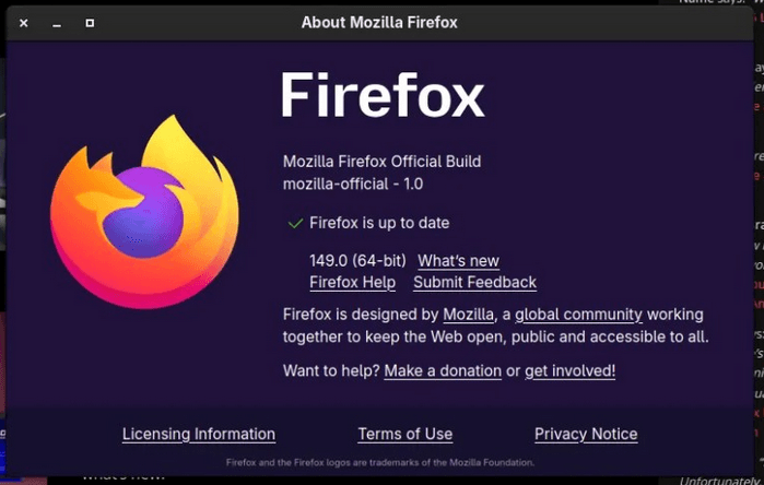 Версия Firefox 149.0