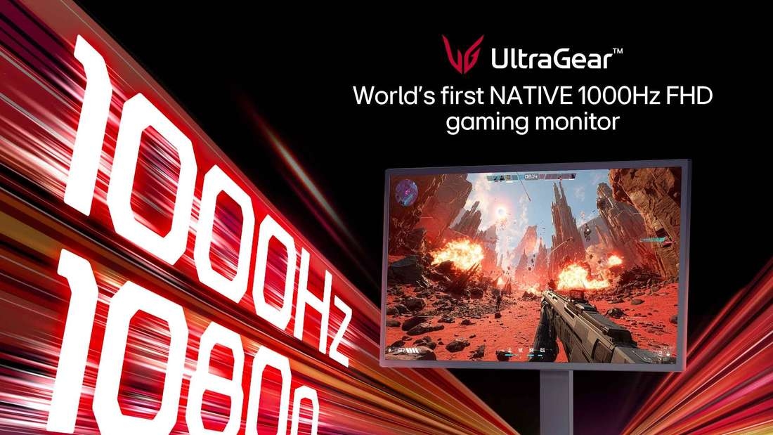 LG готовит к выпуску свой начальный игровой экран с частотой обновления 1000 Гц и разрешением 1080p