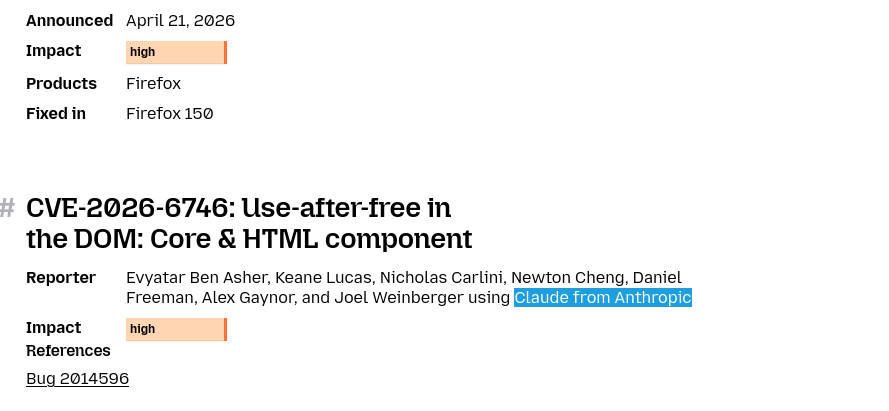 Mozilla использовала Anthropic Claude Mythos Preview для анализа кода, ИИ помогла исправить 271 уязвимость в Firefox 150