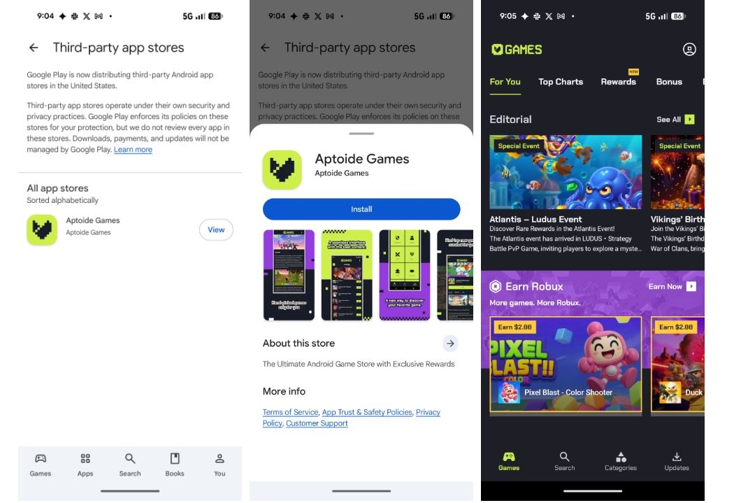 Google начала распространять сторонние магазины приложений через Google Play