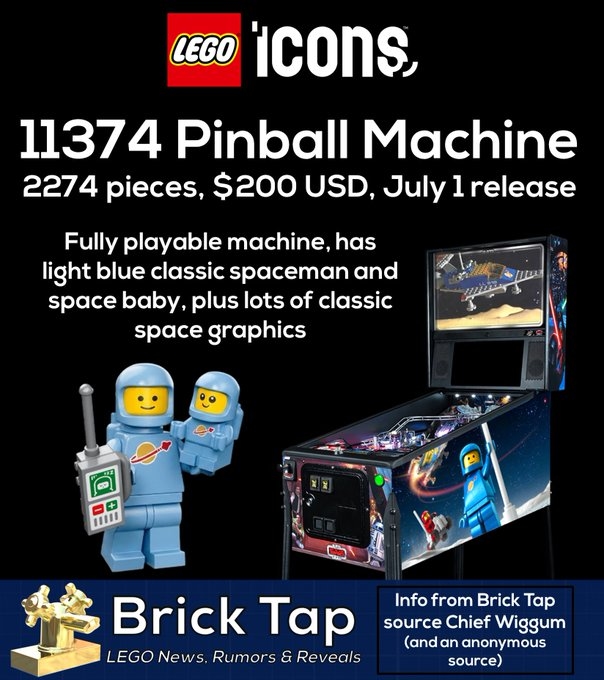 Lego выпустит набор в виде рабочего автомата для пинбола