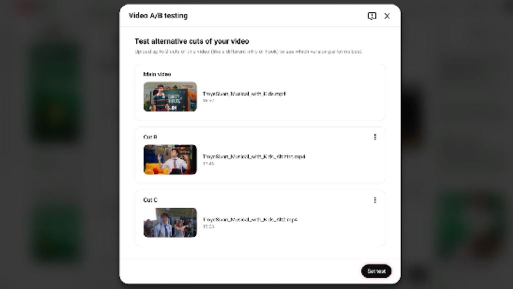 В YouTube Studio появится A/B‑тестирование роликов