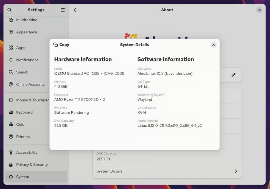 Выпуск AlmaLinux 10.2