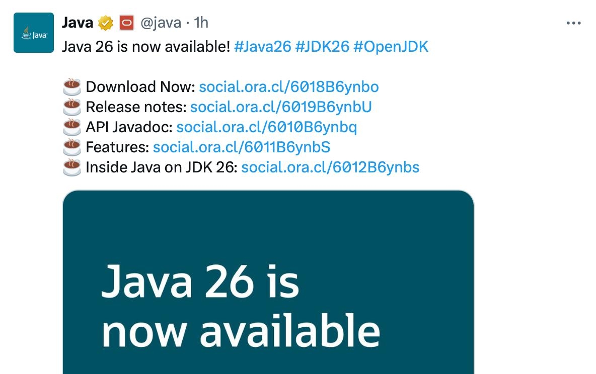 Привет, Java 26