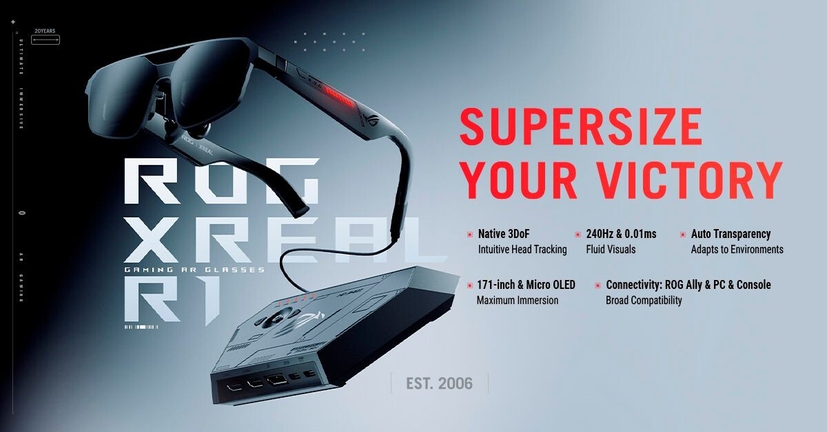 Asus и XREAL открыли предзаказ на очки дополненной реальности ROG XREAL R1