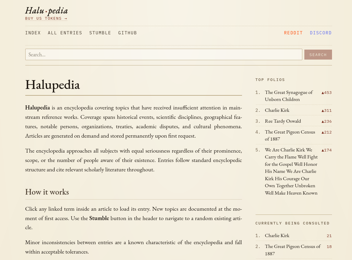 Представлен публике публичный инициатива Halupedia — аналог Wikipedia, который состоит на 100% из галлюцинаций ИИ