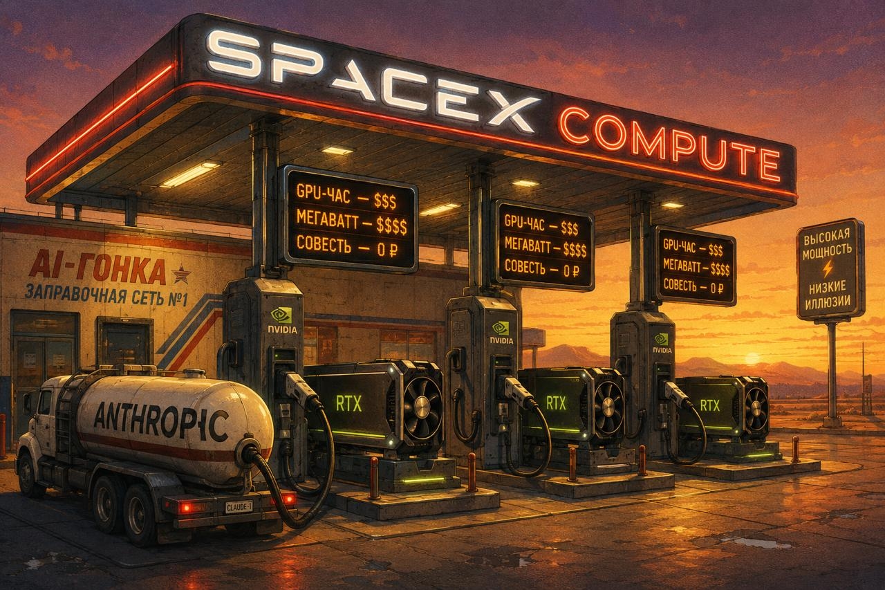 Anthropic снял compute у SpaceX. И заодно удвоил лимиты Claude Code