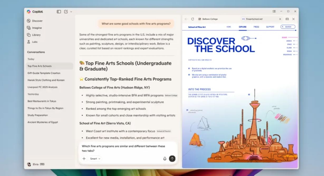Copilot научился открывать веб-страницы и сохранять пароли внутри своего приложения для Windows