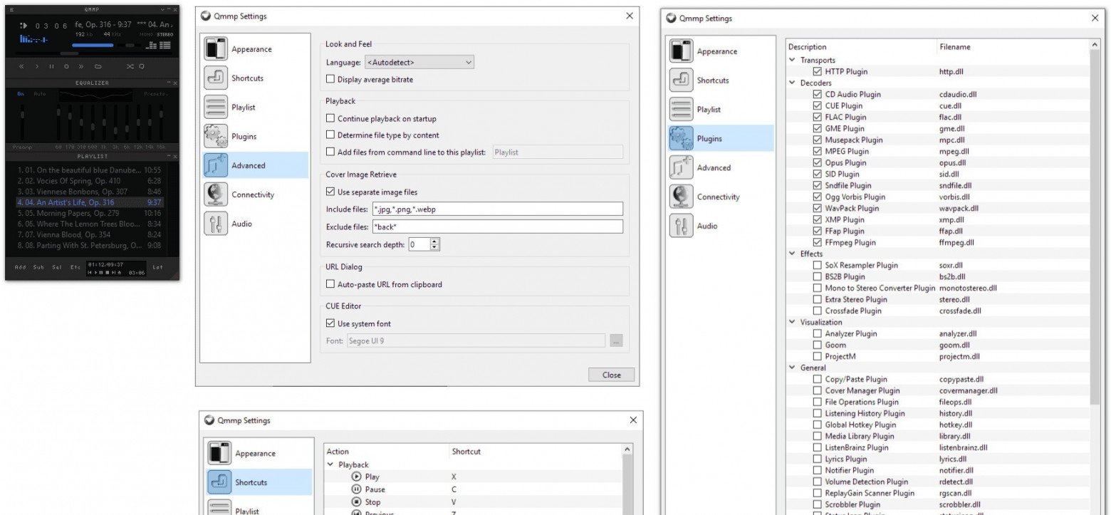 Версия Qmmp 2.3.2 — открытого мультимедийного проигрывателя на базе Qt для Windows и Linux