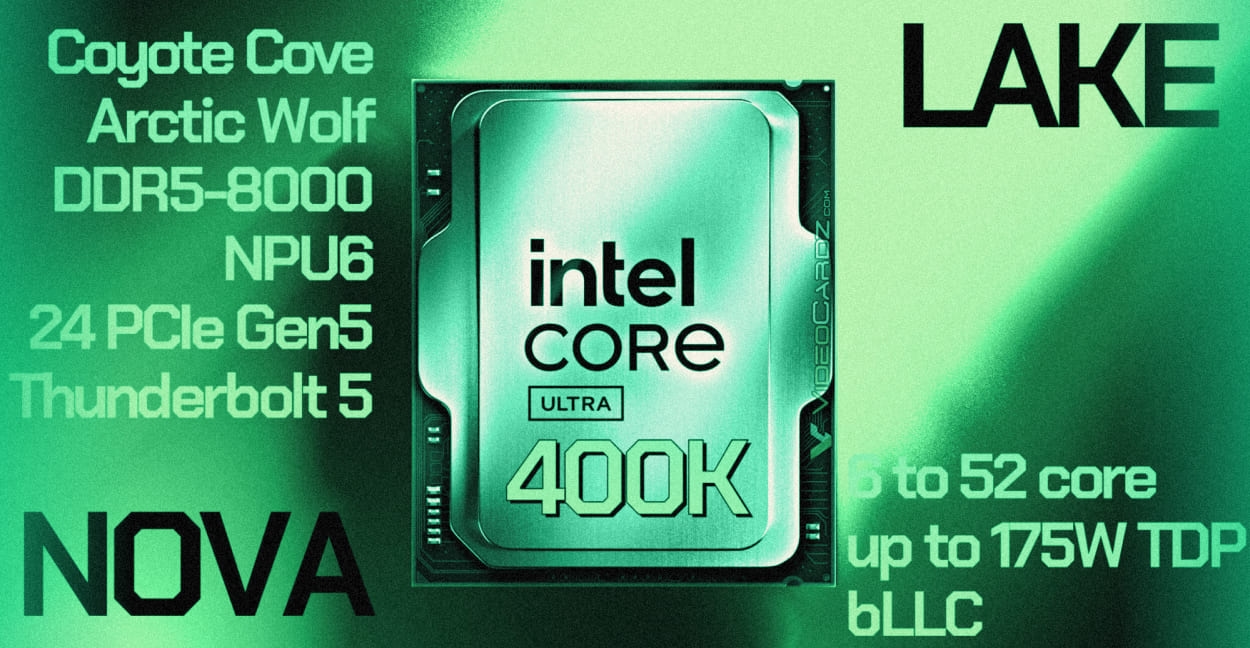 Intel Core Ultra 400: новые утечки и подробности про Nova