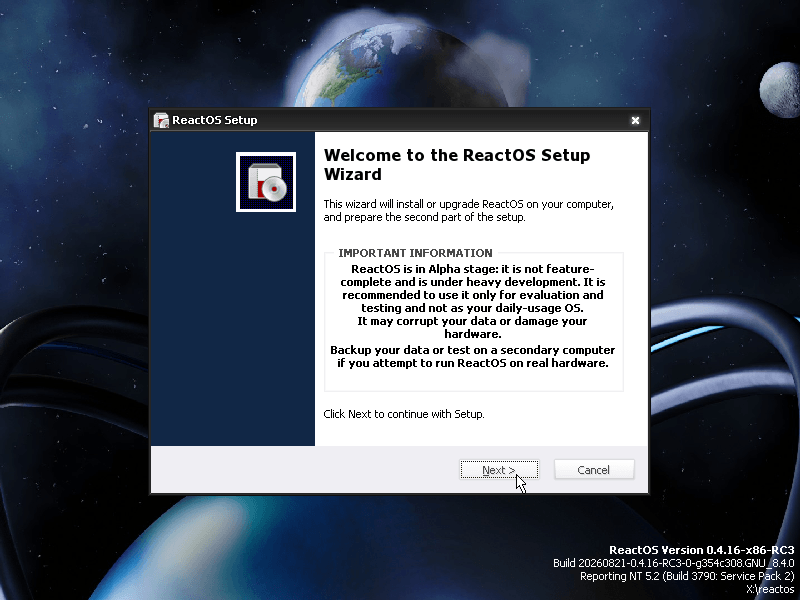 Выпуск ReactOS 0.4.16