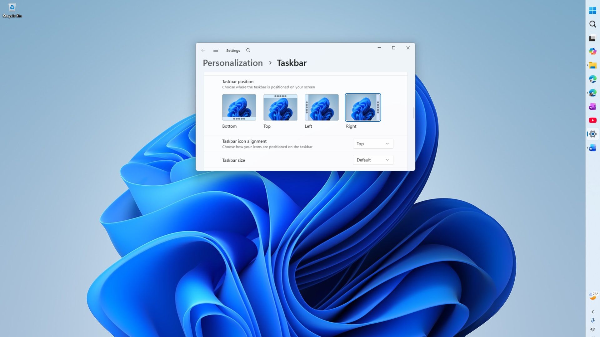 В Windows 11 вернули функция перемещать панель задач