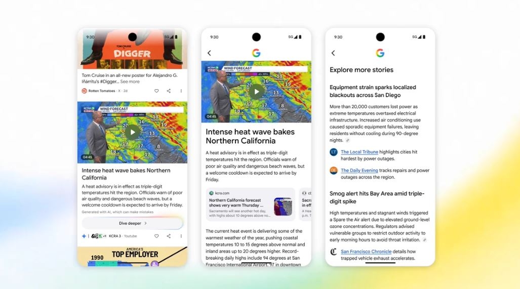 Google тестирует показ ИИ‑ленты в Discover