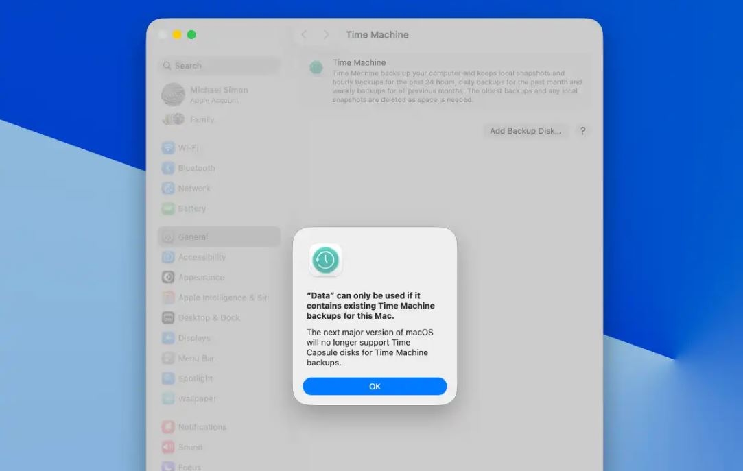 Apple прекратит поддержку AFP/TimeCapsule в macOS 27