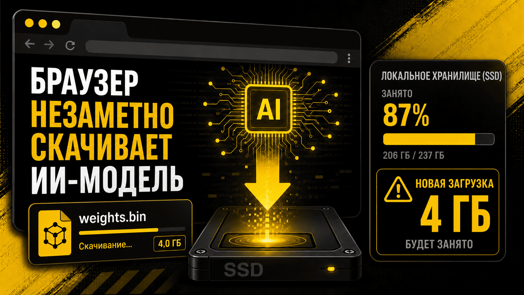 Chrome может незаметно загрузить на диск локальную ИИ-модель Gemini Nano на 4GB