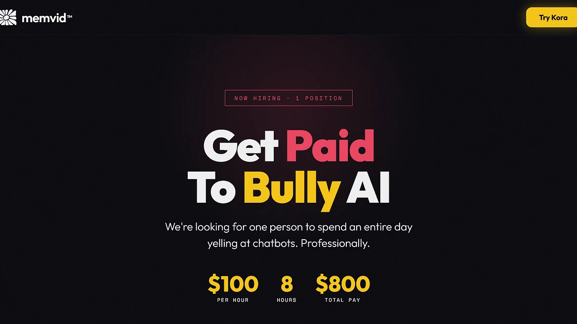 ИИ-стартап Memvid ищет Professional AI Bully — профессионального критика ИИ-чат-ботов за $800 в рабочий день