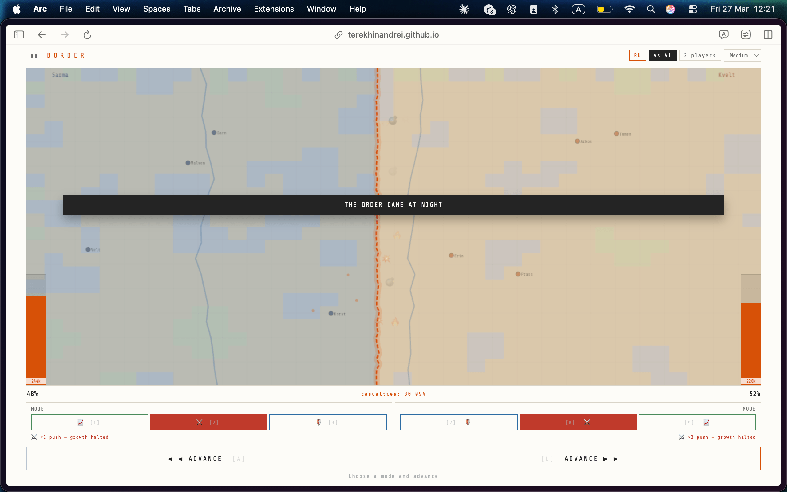 Я разработал браузерную игру, где каждое нажатие кнопки убивает людей