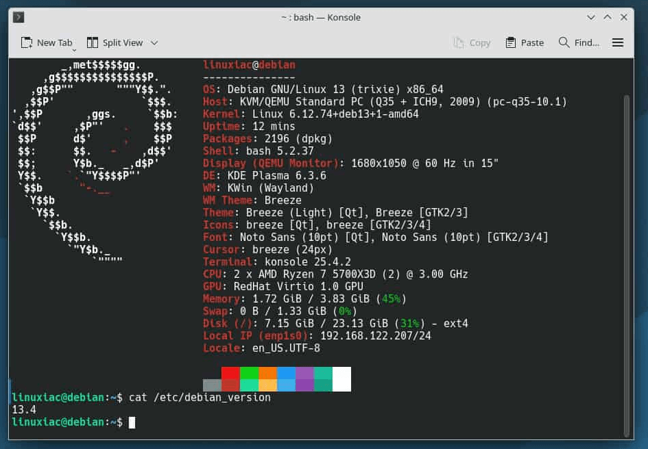 Вышло апдейт Debian 13.4