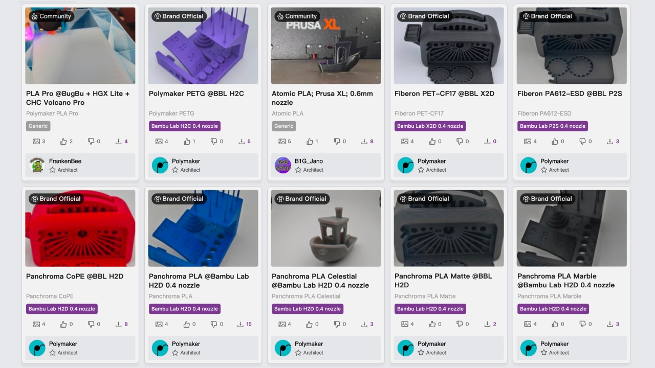 Polymaker запустила LayerHub — базу проверенных профилей филамента для 3D‑принтеров