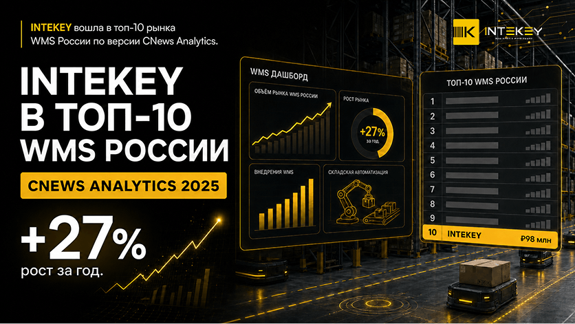 INTEKEY вошла в топ-10 рынка WMS России с ростом +27% — и что рейтинг CNews сообщает обо всём рынке