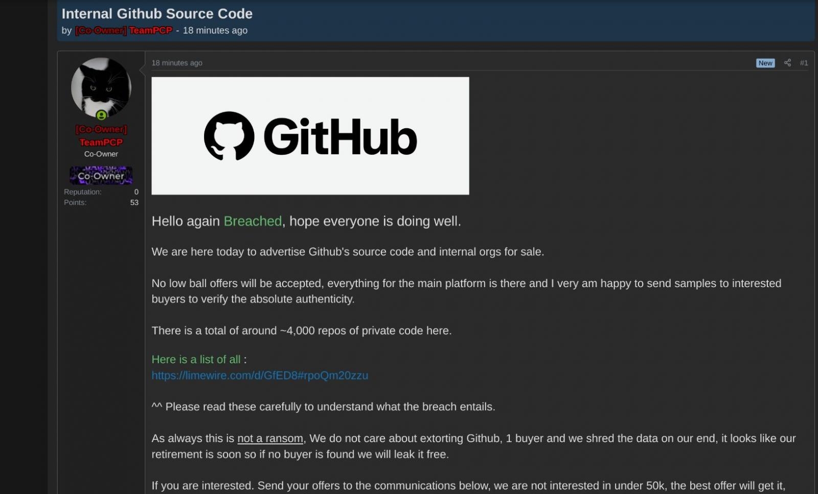 В GitHub взломали 3800 внутренних репозиториев платформы