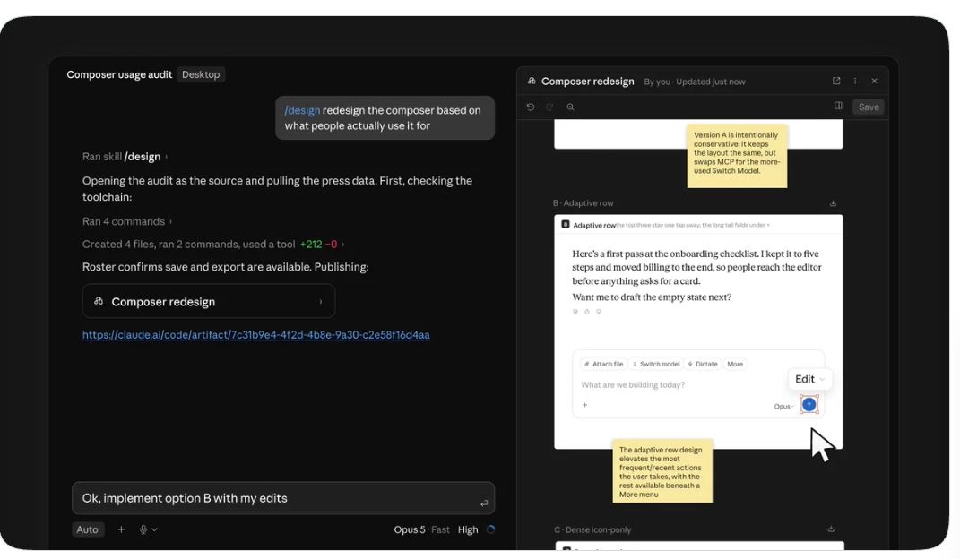 Claude Code научился разрабатывать пользовательский интерфейс‑макеты прямо в терминале