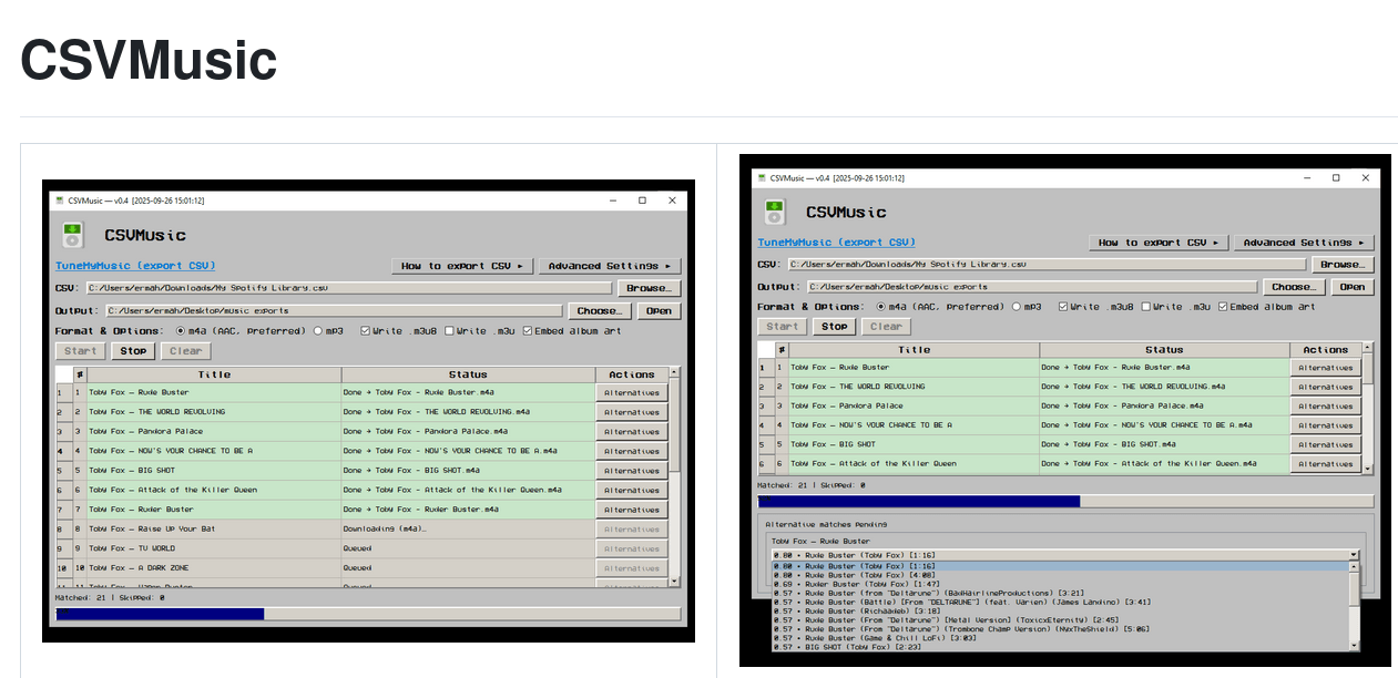 Представлен публике публичный инициатива CSVMusic для преобразования плейлистов из музыкальных сервисов в файлы с набором тегов
