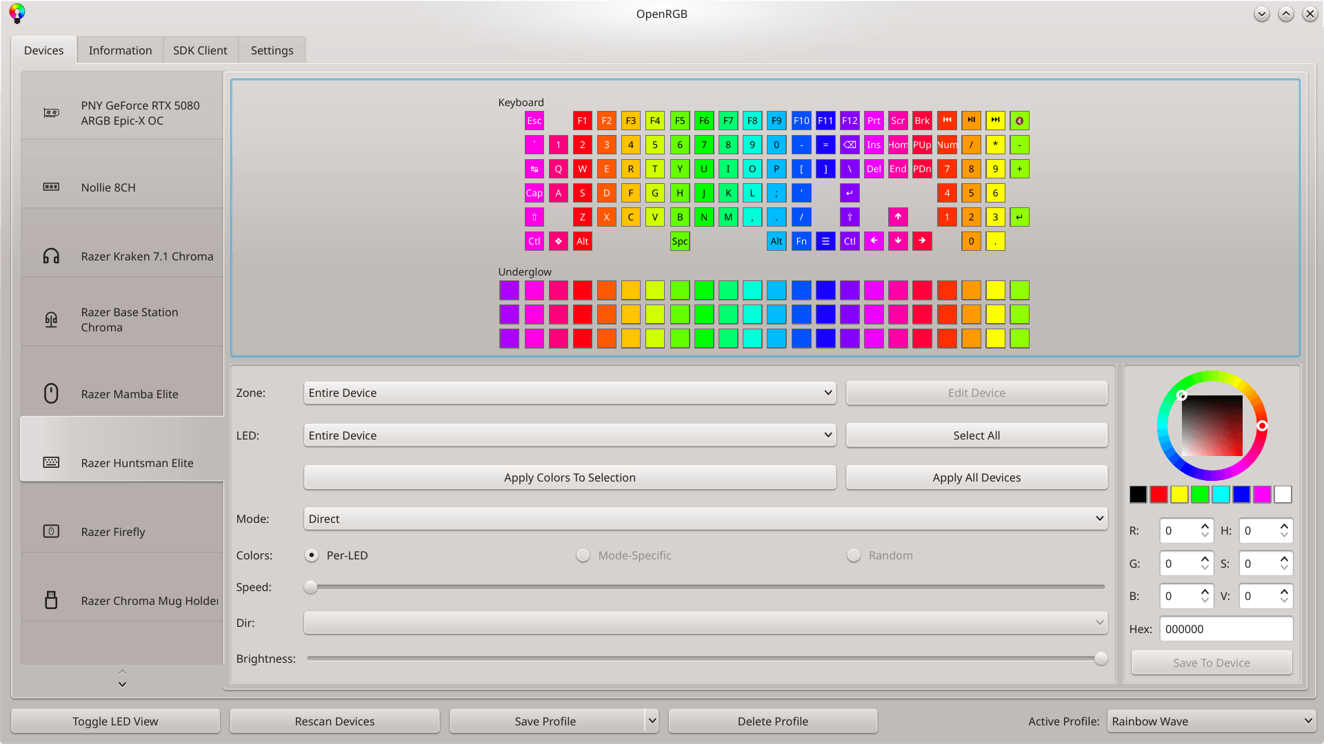 Выпуск OpenRGB 1.0 — открытого проекта для управления RGB-подсветкой периферии