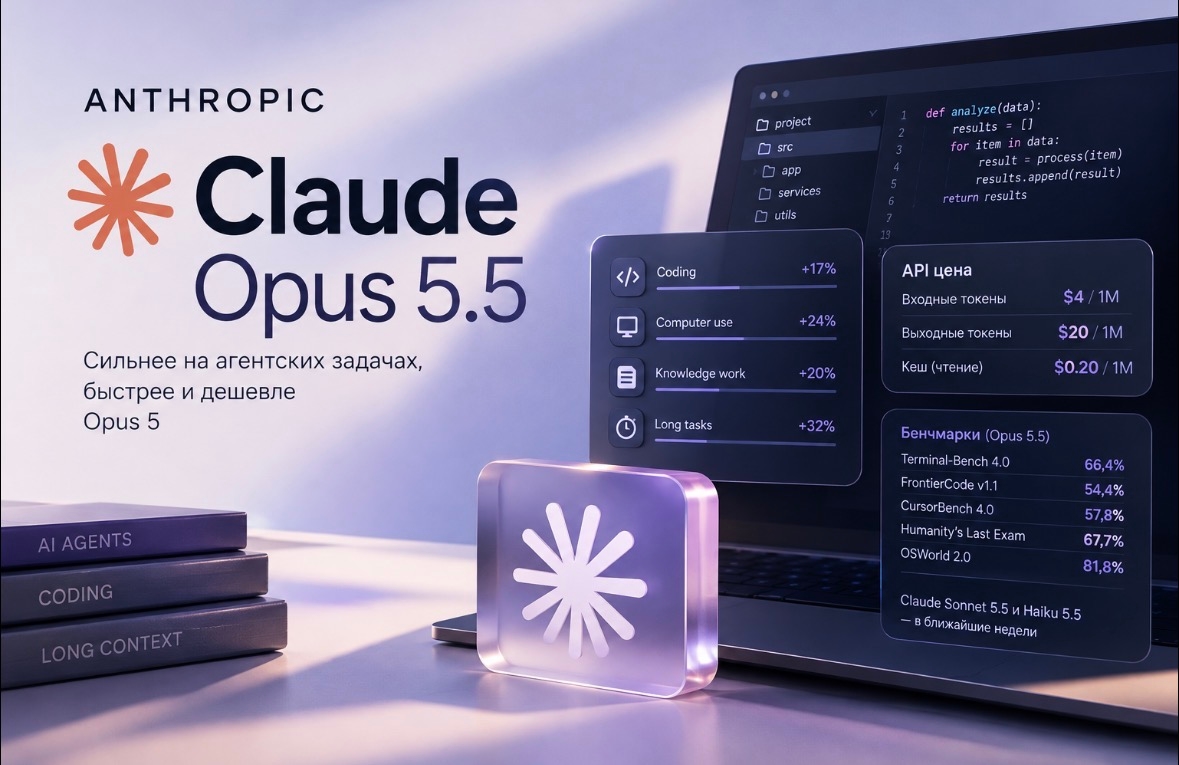 Anthropic выпустила Claude Opus 5.5