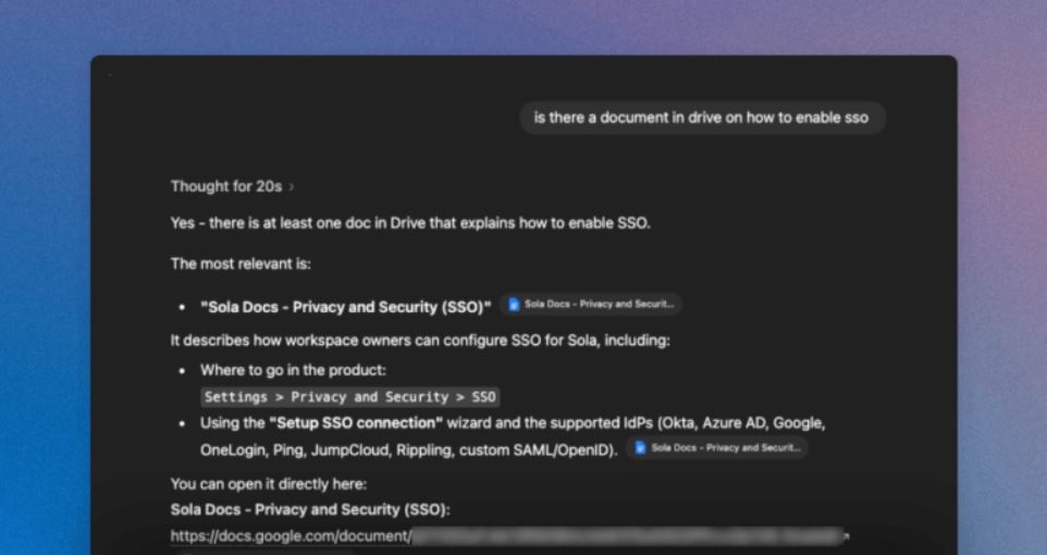 Сотрудник Sola Security через настройки единого входа в ChatGPT получил более 400 файлов компании