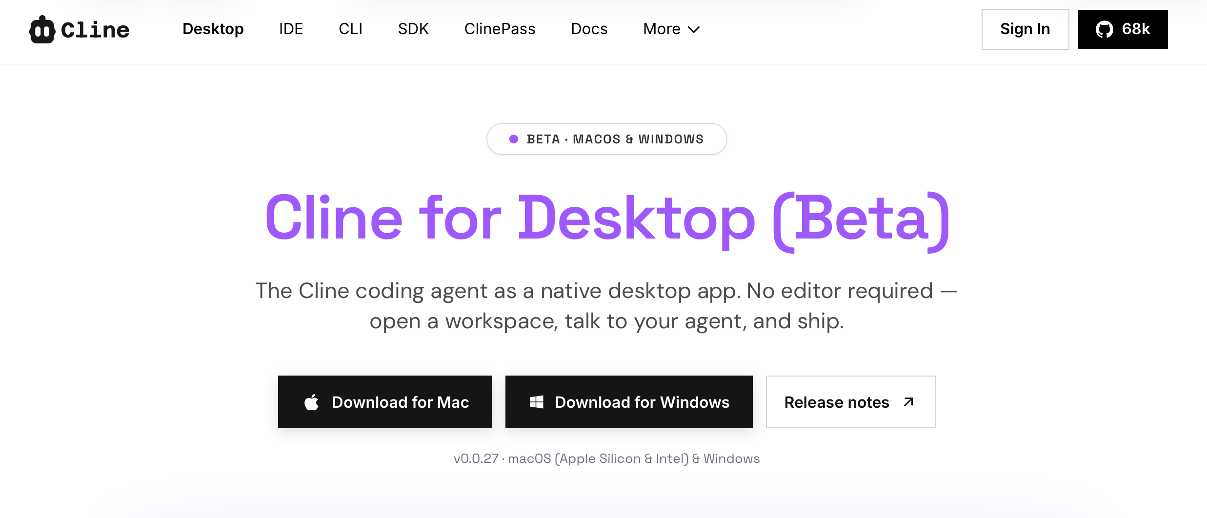 Cline выпустили Desktop версию: импорт из Claude и Codex, бесплатные модели и подписка за $9,99