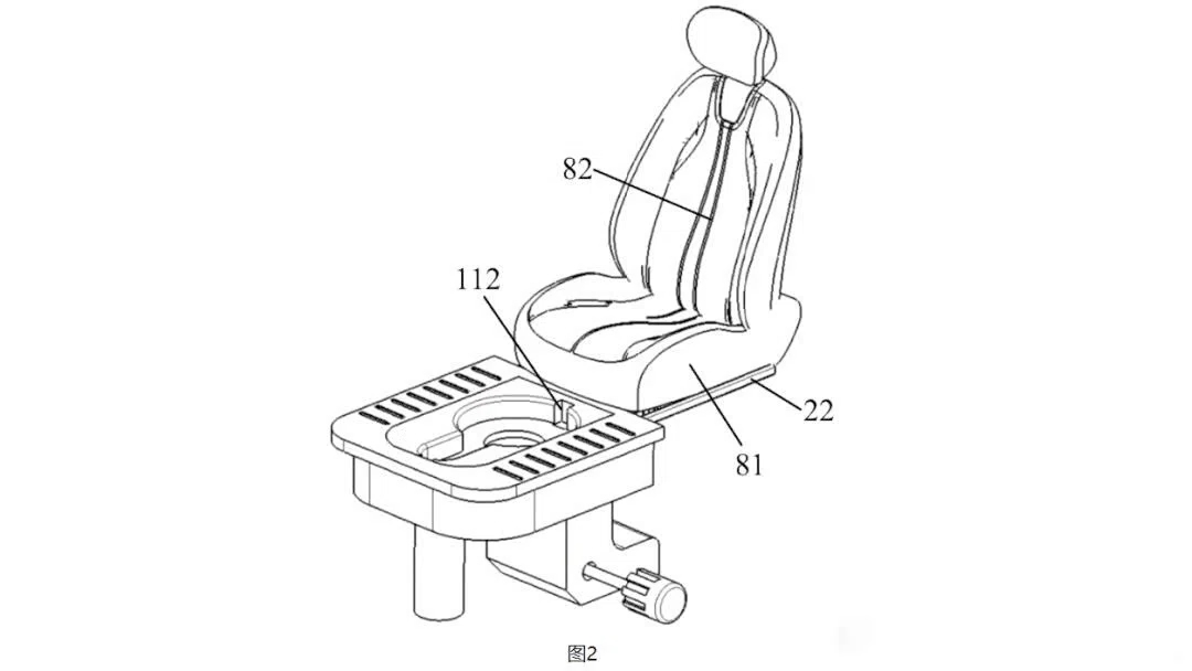В Китае запатентовали встроенный унитаз для машины