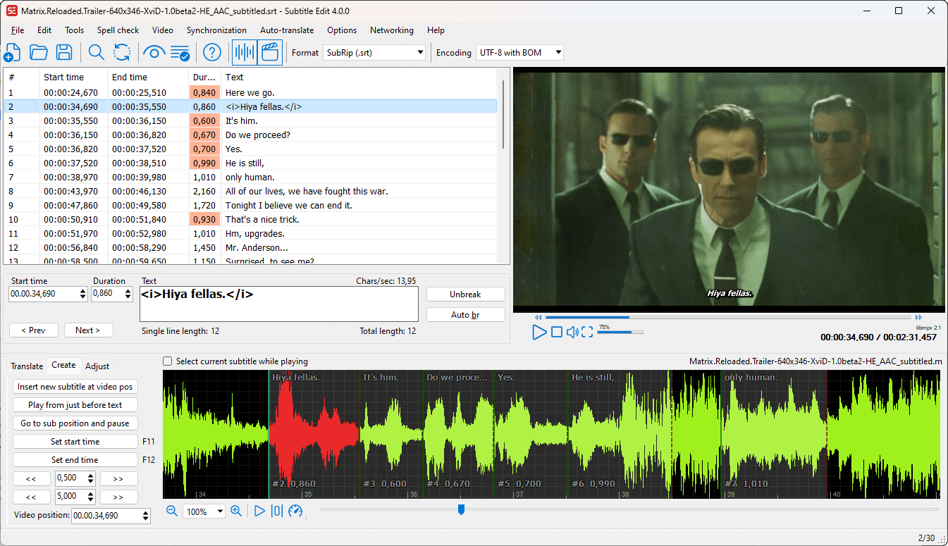 Апдейт открытого проекта Subtitle Edit 5.2.0 для создания, редактирования, синхронизирования и перевода субтитров