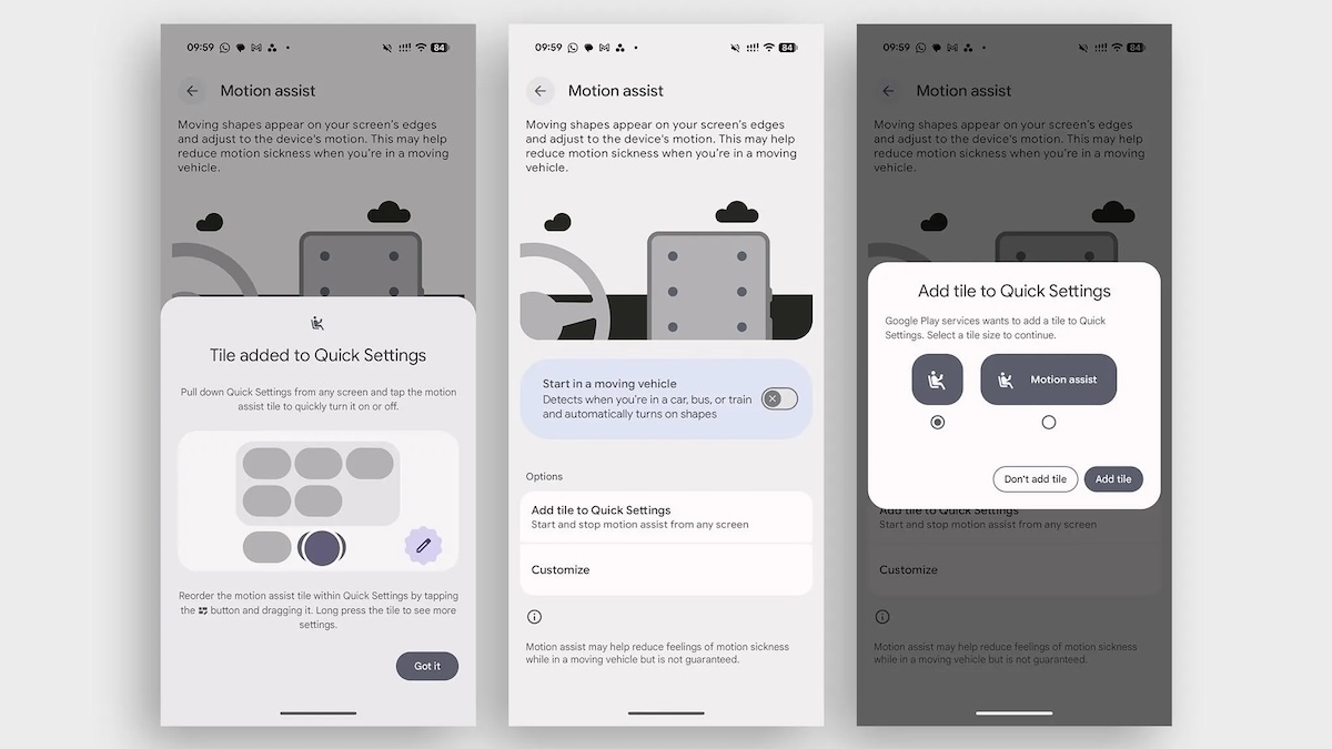 Google разрабатывает опцию против укачивания Motion Assist для Android, которая почти повторяет аналог от Apple
