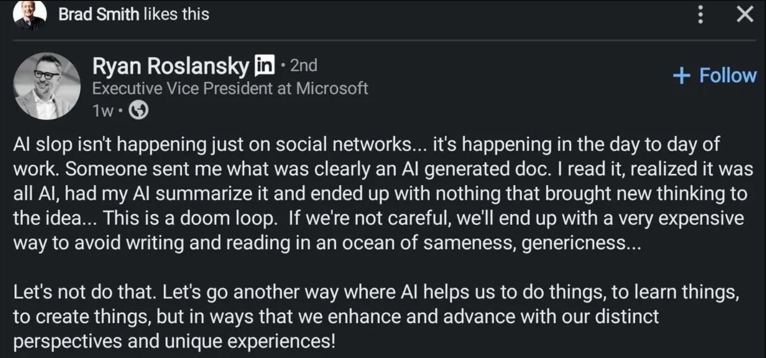 Глава Microsoft Office отреагировал на негатив в отношении «ИИ‑слопа»