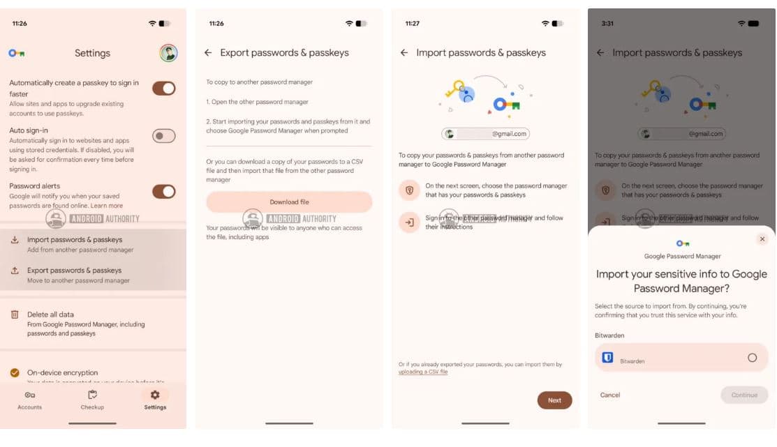 Google позволит переносить ключи доступа в иной менеджер паролей на Android